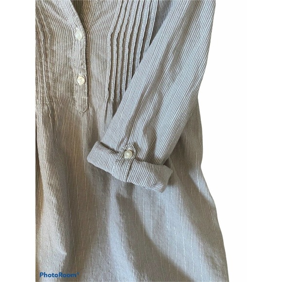 H&M Girls Shirt 7-8 Y Striped Grey Silver Color Long Sleeves Kids Fashion - Picture 4 of 11